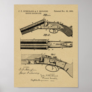 1883 Shotgun Patentkunst Zeichnend Print Poster