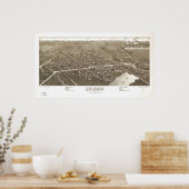 1884 Delavan, WI Birds Eye Panorama Karte Poster (Küche)