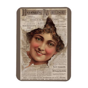 1884 Hood’s Tooth Powder-Karte Magnet