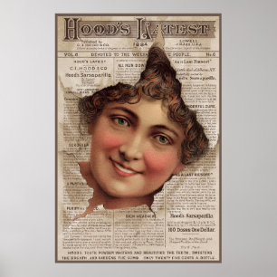 1884 Hood’s Tooth Powder-Karte Poster