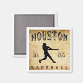 1884 Houston Texas Baseball Magnet (Vorderseite/Rückseite)