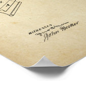 1885 Barber Razor Old Look Patent Artwork Poster (Ecke)