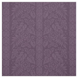 1885 Blumenstreifen, dunkle Aubergine Stoff