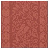 1885 Blumenstreifen, Mohnrot Stoff (Nahaufnahme)