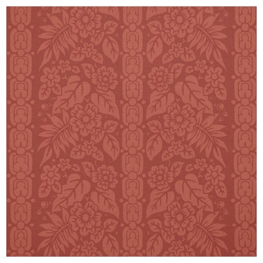 1885 Blumenstreifen, Mohnrot Stoff (Muster)