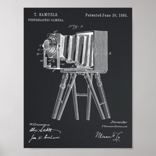 1885 Camera Patent Art Zeichnend Print Poster (Vorne)