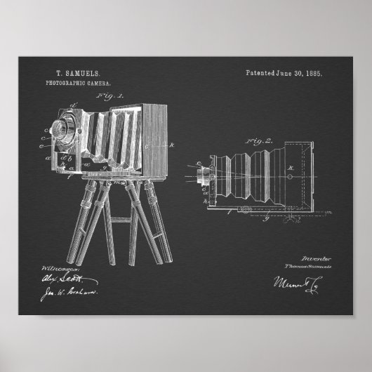 1885 Camera Patent Art Zeichnend Print Poster (Vorne)