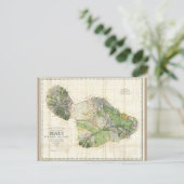 1885 De Witt Alexander Map von Maui, Hawaii Postkarte (Stehend Vorderseite)