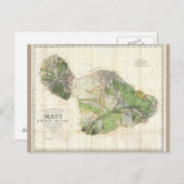 1885 De Witt Alexander Map von Maui, Hawaii Postkarte (Vorne/Hinten)