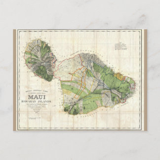 1885 De Witt Alexander Map von Maui, Hawaii Postkarte