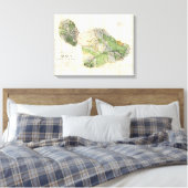 1885 De Witt Alexander Wall Karte von Maui, Hawaii Leinwanddruck (Insitu (Schlafzimmer))