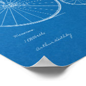 1885 Design für Fahrräder mit hohem Rad - Kunstdru Poster (Ecke)