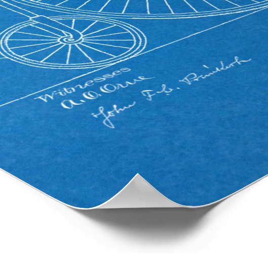 1885 Design für Fahrräder mit hohem Rad - Kunstdru Poster (Ecke)