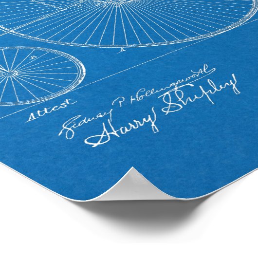 1885 Design für Fahrräder mit hohem Rad - Kunstdru Poster (Ecke)