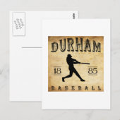 1885 Durham North Carolina Baseball Postkarte (Vorne/Hinten)