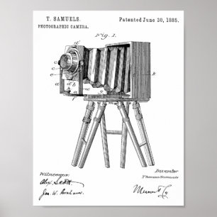 1885 Kamera-Patent-Kunstzeichnungsdruck Poster