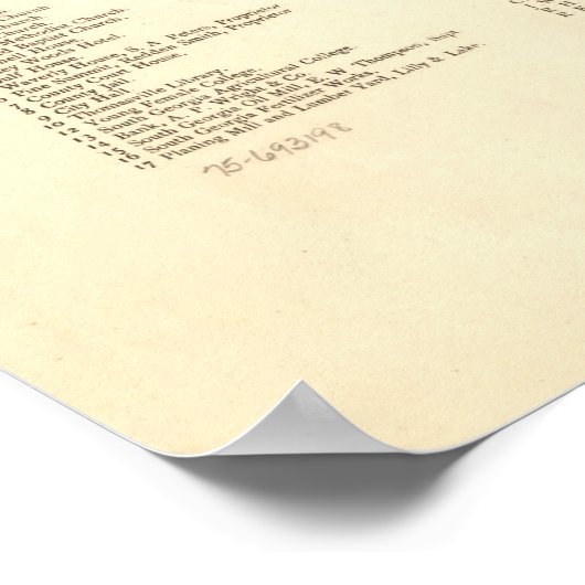 1885 Thomasville, GA Birds Eye Panoramablick Karte Poster (Ecke)