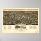 1885 Thomasville, GA Birds Eye Panoramablick Karte Poster (Vorne)