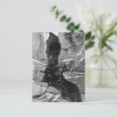 1885 Vampire Bat Illustration Postkarte (Stehend Vorderseite)