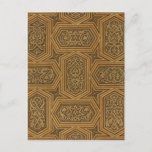 1885 Vintages arabisches Dekorationsmuster Postkarte (Vorderseite)