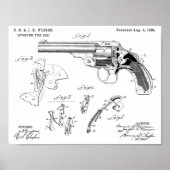 1885 Wesson Gun Patent Art Zeichnend Print Poster (Vorne)