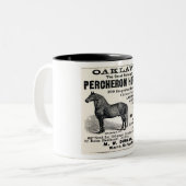 1886 AD FÜR PERCHERON-PFERDE, ILLINOIS ZWEIFARBIGE TASSE (Vorderseite Links)