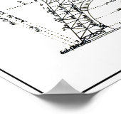 1886 EIFFEL TOWER ENGINEERS PLAN POSTER (Ecke)