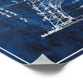 1886 Eiffelturm Engineering Blueprint Poster (Ecke)