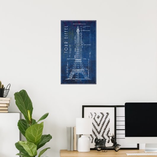 1886 Eiffelturm Engineering Blueprint Poster (Heimbüro)