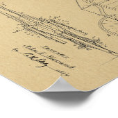 1886 Entwurf des Hoch-Rad-Fahrraddesigns Kunst Dru Poster (Ecke)