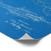 1886 Entwurf des Hoch-Rad-Fahrraddesigns Kunst Dru Poster (Ecke)