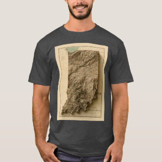 1886 Indiana Relief Map 3D digital dargestellt T-Shirt