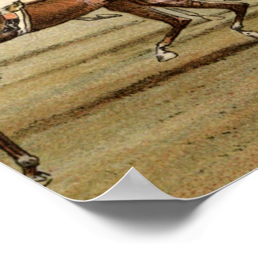 1886 Steeplechase Racing Print Poster (Ecke)