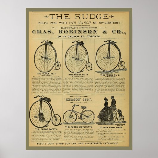 1886 Vintages Hochrad-Magazin Ad Art Poster (Vorne)