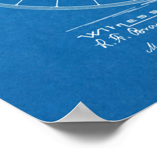 1887 Entwurf des Hoch-Rad-Fahrraddesigns Kunst Dru Poster (Ecke)