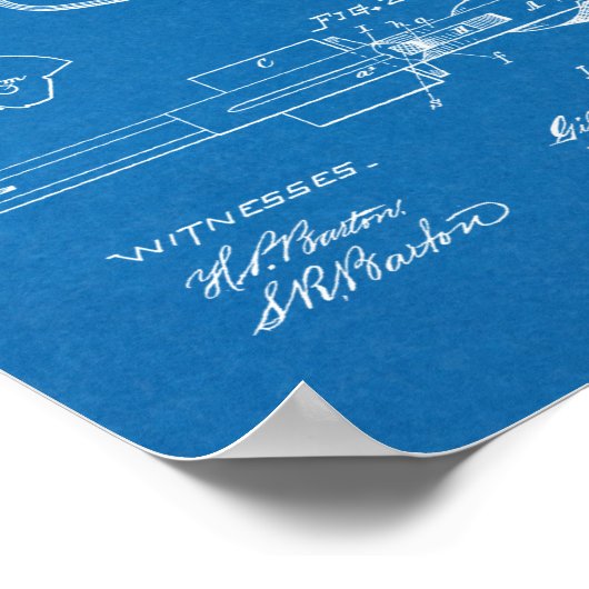 1887 Gun Revolver Patent Art Zeichnend Print Poster (Ecke)