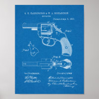 1887 Gun Revolver Patent Art Zeichnend Print