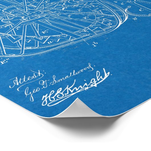 1887 Ice High Wheeler Bicycle Design Patent Print Poster (Ecke)