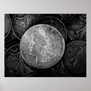 1887 Liberty Silver Dollar Poster