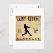 1887 Saint Albans Vermont Baseball Postkarte (Vorne/Hinten)
