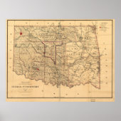 1887 Territory Map Oklahoma Territory Poster (Vorne)