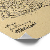 1887 Vintages Fahrradpatent für hohe Räder Poster (Ecke)