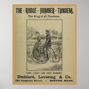 1887 Vintages Rudge Bicycle Magazine und Art Poste Poster