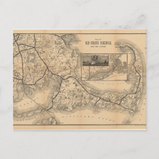 1888_Old_Colony_Railroad_Cape_Cod_map Postkarte