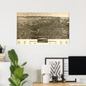 1888 Saratoga Springs, New Birds Eye Panorama Kart Poster (Heimbüro)