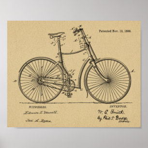 1888 Vintage-Fahrrad Handbremse Patent Kunstprint Poster
