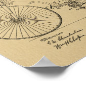 1888 Vintages Fahrradbremsen Patentschrift Art Pri Poster (Ecke)