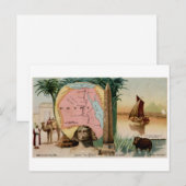 1889 Ägyptische Vintage Karte (Vorne/Hinten)