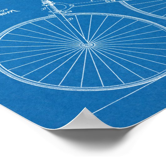 1889 Chainless Bicycle Patent Art Zeichnend Print Poster (Ecke)