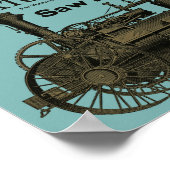 1889 Dampftraktion Motor und Zuchtbetrieb Poster (Ecke)